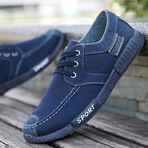 mens shoes casual Denim Male sneaker Slip on Loafers Men Canvas Shoes Breathable Soft Flat Driving Shoes mens casual 365 ► Photo 1/5