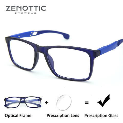 ZENOTTIC Blue Sport Prescription Glasses For Men Anti-Blue-Ray Myopia Eyeglasses Optical Hyperopia Photochromic Glasses Frames ► Photo 1/6