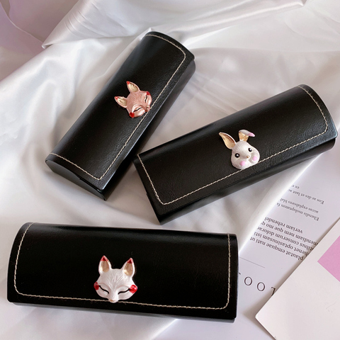 Lovely Animal Leather Glasses Case For Women Waterproof Hard Frame Eyeglass Case Reading Glasses Box Eyewear Spectacle Cases ► Photo 1/6