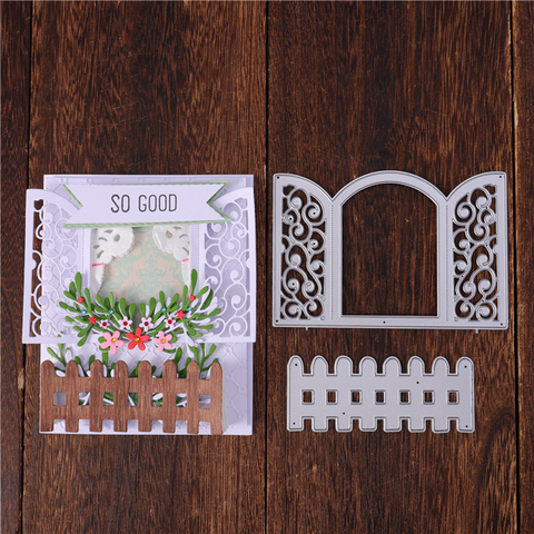 DiyArts Fence Metal Cutting Dies Open Window Dies New for Scrapbooking Cards Making Embossing Stencil DieCut Template Crafts ► Photo 1/6