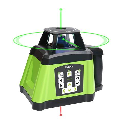 Huepar rotary laser level green Cross Line Laser Self Leveling Laser +  Receiver