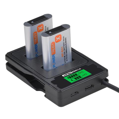 NP-BX1 Battery NPBX1 BX1 and Fast Dual Charger for Sony AS20, AS100, AS200, CX405, CX440, H300, HX90V, MV1, RX100, X1000, ► Photo 1/6