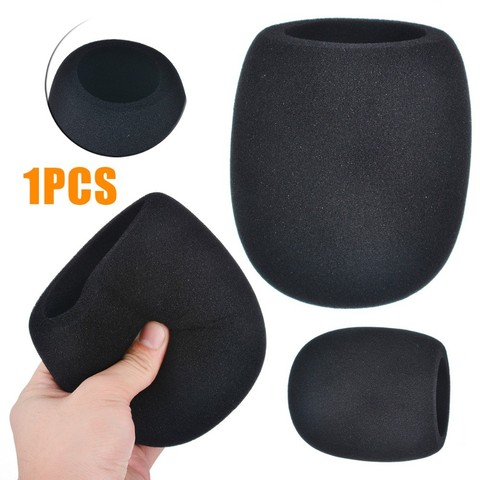 1pc Black Microphone Foam Sponge Windscreen Mic Cover For Condenser Microphones Windscreen Pop Filter Prevent spraying ► Photo 1/6