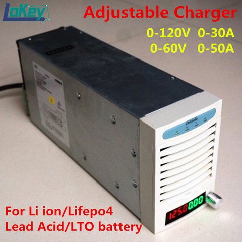 Adjustable Charger 0V to 120V 0A to 50A for Li-ion Lifepo4  LTO lead acid Battery 48V 60V 72V 84V 96V 108.8V 20A 30A 40A charger ► Photo 1/6