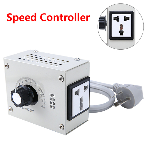 220V AC Motor Speed Controller 4000W Variable Voltage Controller Control Switch For Fan Speed Motor Dimmer 107x56x84mm ► Photo 1/6