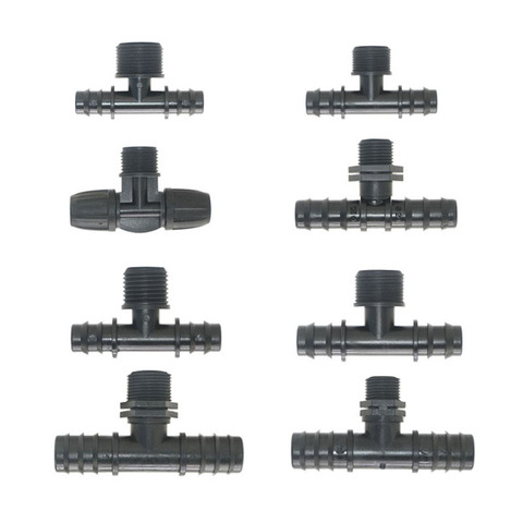 1/2 3/4 Thread To 8/11mm 16mm 20mm 25mm Hose Connector Tee 2-Way Splitter 3/8 1/2 3/4 Pe Tube Adapter 5 Pcs ► Photo 1/6