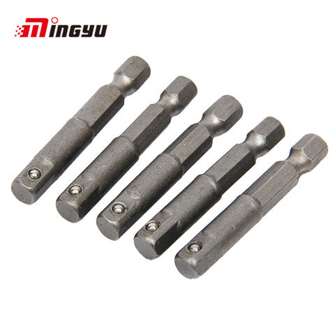 5pcs 1/4 inch Screwdriver Socket Adapter 50mm Length Square To Hex Shank Extension Joint Wrench Adaptor For Power Tool ► Photo 1/4