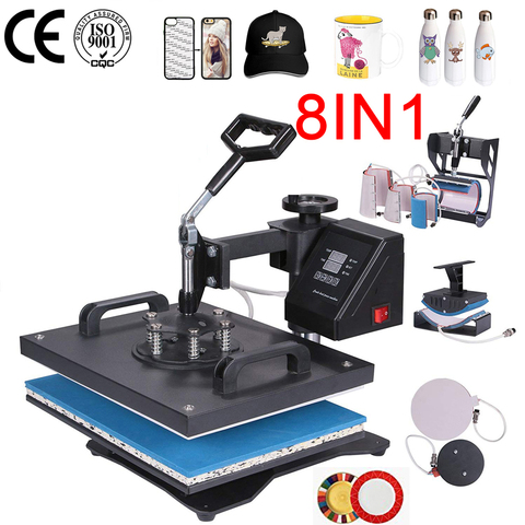 Promotion double display 30*38CM 8 in 1 Combo Heat press Machine Sublimation Printer for t shirt/mug/phone cases ► Photo 1/6