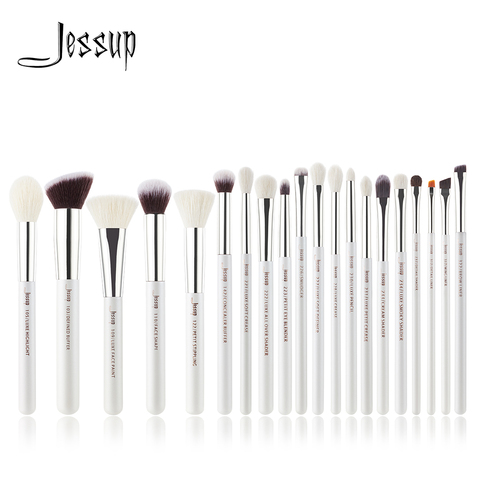 Jessup Pearl White/Silver Professional Makeup Brushes Set Beauty tools Make up Brush Cosmetic kit Foundation Powder Pencil Paint ► Photo 1/6