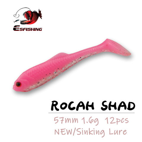 ESFISHING Fishing Lures 2022 Rocah Shad 57mm 12pcs Soft Lure Salt Sea Bait Soft Lure Trout Bream Bait Pesca ► Photo 1/6