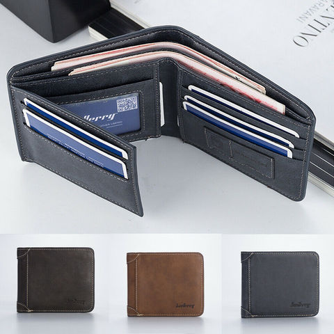 Mens Casual Wallets Leather Short Foldable Wallet Purse 17 Credit Cards Holder ► Photo 1/6