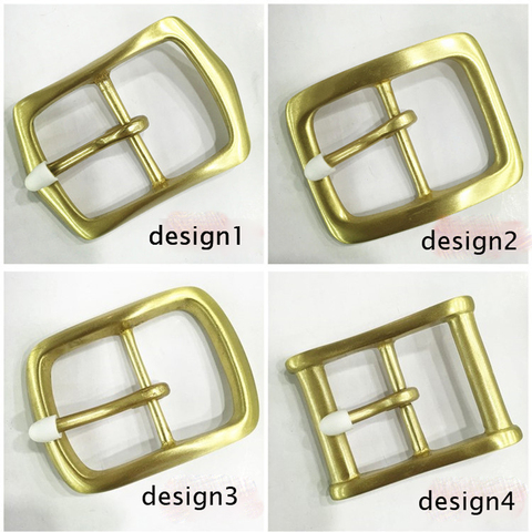 DIY leather craft solid brass material 40mm inner width men tri glide pin belt buckle 4pcs/lot ► Photo 1/6
