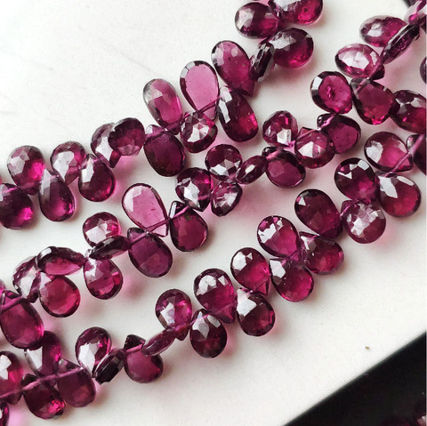 Natural  20cm Garnet Cut Surface Water Drop Beads Diy Jewelry Accessories Pendant Hand Made Earrings Material Winding Loose Bead ► Photo 1/3