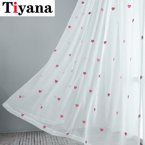 Modern Children Cartoon 3D Heart Tulle Curtains For Girls Bedroom Sheer Curtain Finished For Living Room Custom Panel ZH469Y ► Photo 1/6