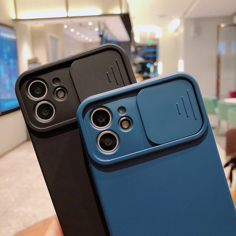 Camera Lens Protection Liquid Silicone Case on For iPhone 11 12 Pro Max 8 7 6 6s Plus Xr Xs Max X Xs 12 Lens push and Pull Cover ► Photo 1/6