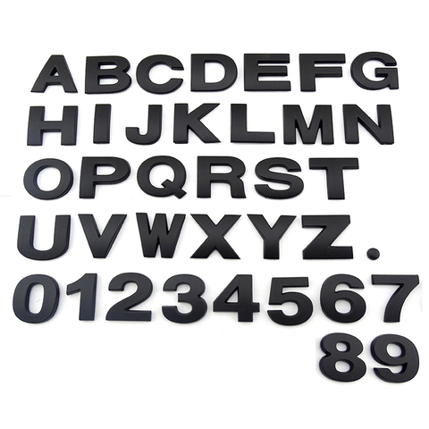 25mm high 3D DIY Letters Alphabet Emblem Chrome And Black Car Sticker Digital Badge Logo auto Accessories for VW ► Photo 1/1