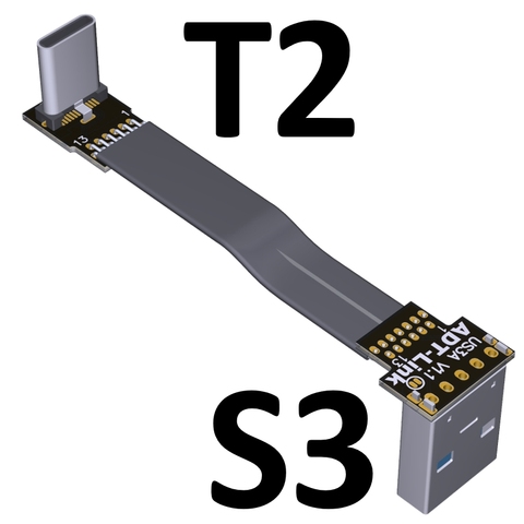 USB Type-C Ribbon Cable Flat EMI shielding FPC Cable USB 3.0 Type C 90 degree Angle Connector up downward 5cm-3m USB 3.1 ► Photo 1/6