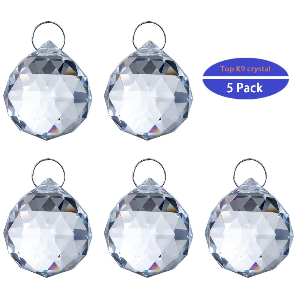20MM Crystal Glass Lamp Ball Prisms Chandelier Wedding Decor Suncatcher Pendants 