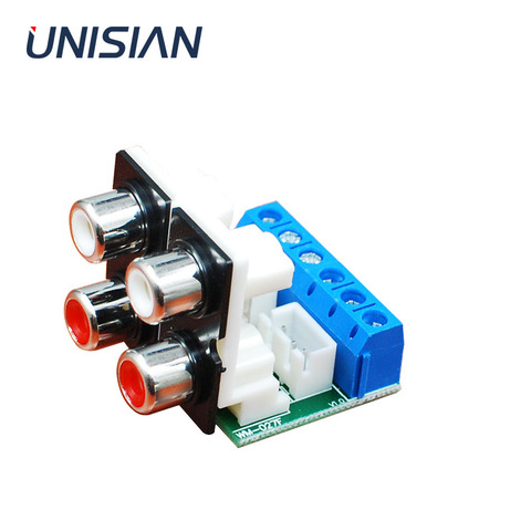 UNISIAN Audio signal board Four channels RCA to double 3pin 2.54 5.08 connector module for home amplifier sound system ► Photo 1/3