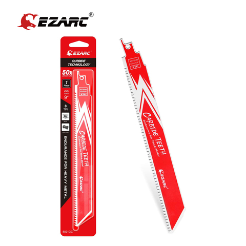EZARC Carbide Reciprocating Saw Blade R978HM Endurance for Thick Metal, Cast Iron, Alloy Steel 9-Inch 8TPI, 1-Pack ► Photo 1/6