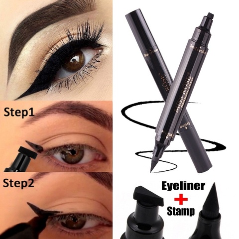 MISS ROSE Cat Eyeliner Makeup Liquid Eyeliner Quick Dry Eye Liner with Stamp Eye Pencil Women Professional Cosmetic Make Up Tool ► Photo 1/6