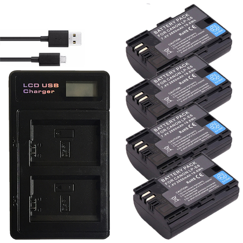 Hot selling 2x 2650mAh LP-E6 LP E6 LPE6 Camera Battery pack For Canon 5D Mark II III 7D 60D EOS 6D 70D 80D for canon accessories ► Photo 1/5