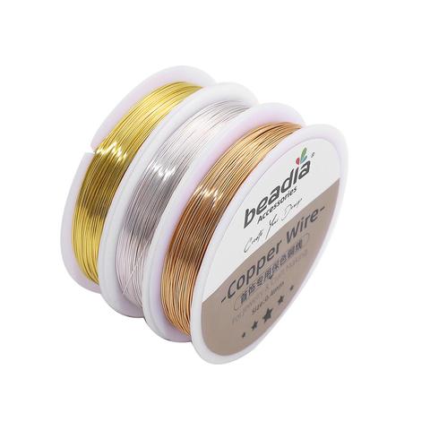 0.3-0.8mm Silver/Gold Copper Wire Jewelry Cord String Colorfast Beading Wire Metal Thread For DIY Bracelet Necklace Craft Making ► Photo 1/6