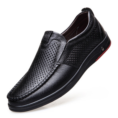 2022 Newly Men's Summer Loafers Shoes Genuine Leather Soft Man Casual Slip-on Cutout Shoes Cowhide Summer Loafers ► Photo 1/6
