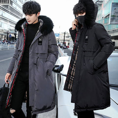 Fashion Winter Jacket Men Hooded Thicken Warm Parka Long Coat Casual Loose Mens Overcoat Cotton Padded Jacket Plus Size M-5XL ► Photo 1/6