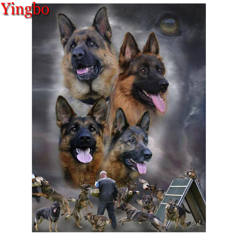 Full 5D Diy Diamond Painting German Shepherd Dog Diamond mosaic square Rhinestone Diamond Embroidery round crystals painting ► Photo 1/6