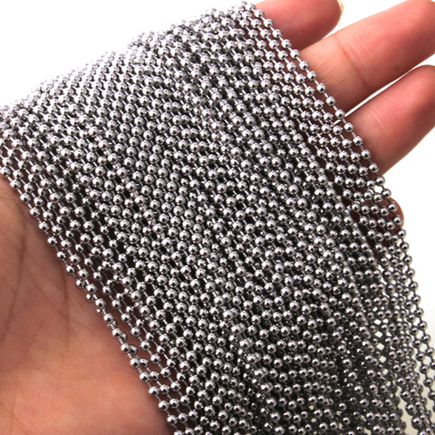 Wholesale Jewelry 10/20/50/100pcs/lot 1.5/2/2.4/3/3.2mm Silver Stainless Steel Bead Ball Chain Necklace DIY Jewelry Findings ► Photo 1/6