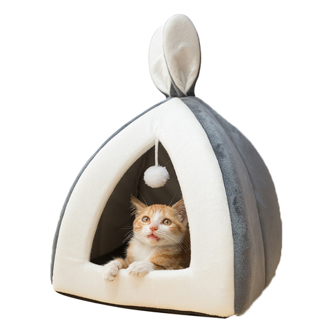 Cat Bed Indoor Kitten House Warm Small for cats Dogs Nest Collapsible Cat Cave Cute Sleeping Mats Winter Products Pet supplies ► Photo 1/6