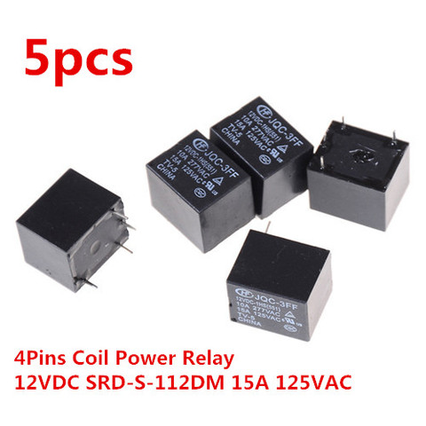 5Pcs/lot SRD-S-112DM 15A 125VAC 4Pins Coil Power Relay 12V DC Mini Power Relays Wholesale ► Photo 1/6