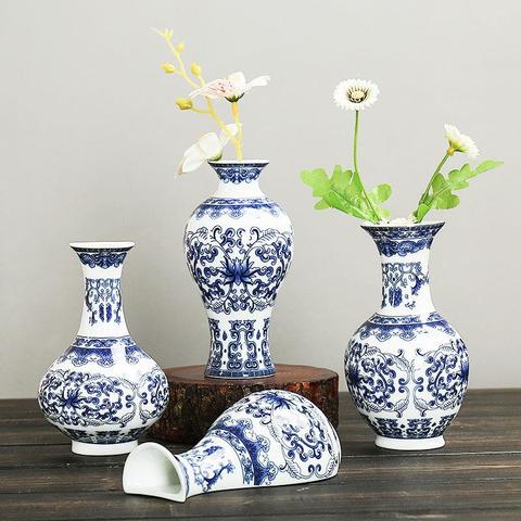 Wall-mounted Ceramic Flower Vases For Home Decor Antique Traditional Chinese Blue And White Porcelain Vintage Vase Antique Vase ► Photo 1/6