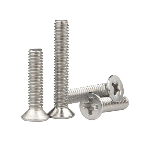 10/50 M2 M2.5 M3 M3.5 M4 M5 M6 M8 A2-70 304 Stainless steel GB819 Cross Phillips Flat Countersunk Head Screw Bolt For Wood ► Photo 1/6