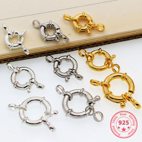 925 Sterling Silver Color Spring Connection Buckle 10mm 12mm 15mm DIY Clasp Connector Components Jewelry Making Accessories ► Photo 1/4