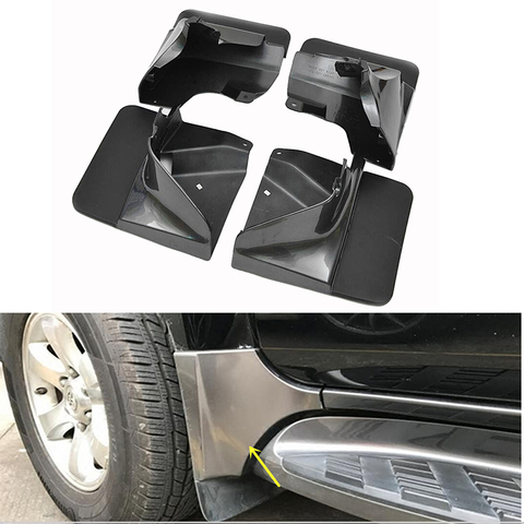 For Toyota Land Cruiser Prado FJ120 120 2003-2008 2009 Paint baking black Mudflaps Splash Guards Mudguards Front or Rear 4pcs ► Photo 1/5