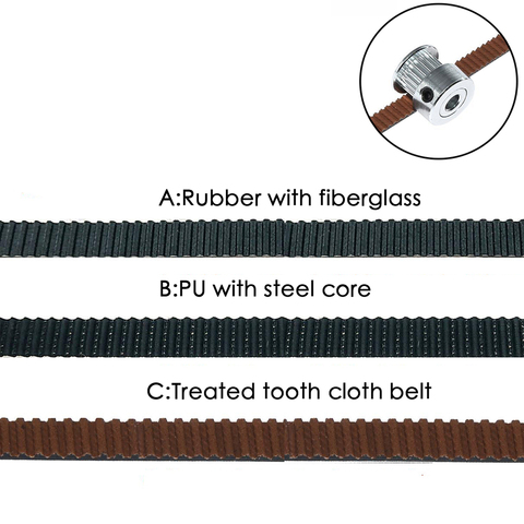 10M GT2 PU with Steel Core Rubber fiberglass timing belt GT2 Belt Black Color 2GT open timing Belt 6mm Width 5M for Ender 3 CR10 ► Photo 1/6