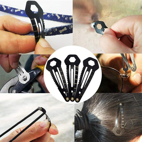 Outdoor Women's EDC Self Defence Weapons Multifunctional Stainless Steel Hair Clip Hairpin Personal Defense Keychain Tool ► Photo 1/6