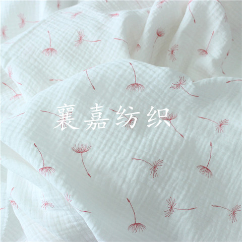 135cm X50cm High Quality Soft Thin Double Crepe Hedgehog Texture Pink Dandelion Cotton Fabric, Making Shirt Underwear Cloth ► Photo 1/5