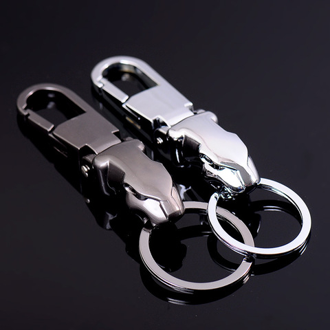 Zinc Alloy Auto Keychain Key Holder Keyring Fob Men Leopard Head Waist Hanging Charm Key chain for Jaguar F-pace XJ XE XF S147 ► Photo 1/6
