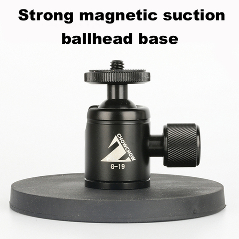 Strong magnetic suction tripod ballhead base chassis for phone flash gopro osmo pocket insta 360 easy install on metal or icebox ► Photo 1/6