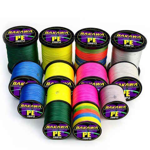 BAKAWA carp fishing 300M 500M 1000m 4 Strands braid line Pesca Super strong tresse peche Multifilament fly Fishing wire Tackle ► Photo 1/6