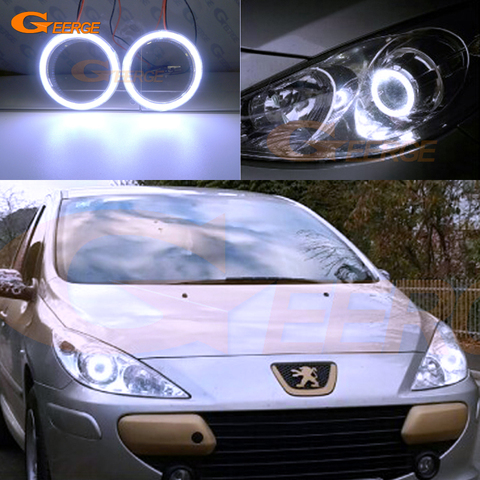 For Peugeot 307 T6 2005 2006 2007 2008 2009 Excellent Ultra bright COB led angel eyes kit halo rings ► Photo 1/6