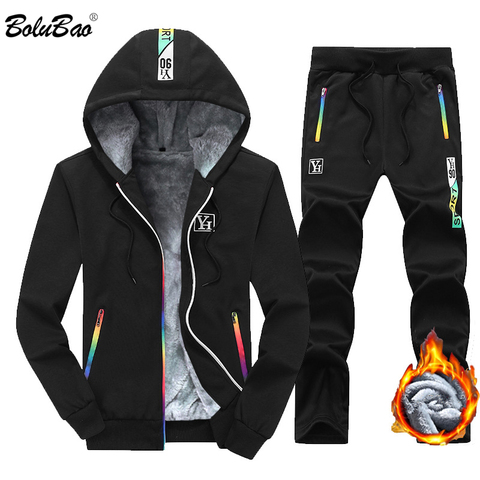 BOLUBAO Men Sets Fashion Sporting Suit Male Autumn Casual Cardigan Sweatshirt + Sweatpants 2 Pieces Tracksuit Men Warm Set Coat ► Photo 1/6