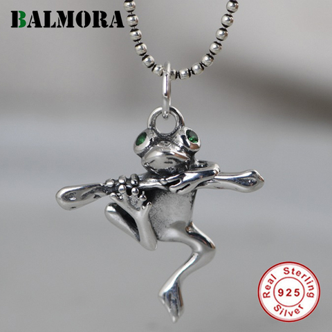 BALMORA Real 100% 925 Pure Silver Frog Pendant For Women Men Cute Hanging Pendant Thai Silver Jewelry Decoration Without Chain ► Photo 1/6