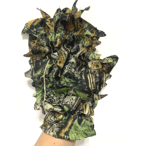 1Pair camouflage suit gloves  Maple leaves Bionic ghillie suit hunter sniper airsoft military hunting clothing glove men woman ► Photo 1/4