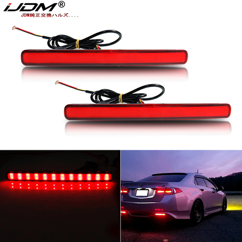 iJDM Red LED Bumper Reflector Lights For 09-14 Acura TSX (For Euro Accord) Function as Tail,Brake & Rear Fog Lamps Turn Lights ► Photo 1/6