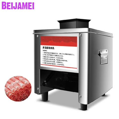 BEIJAMEI Factory Meat Slicer Slicing Machine Electric Meat Cutter Grinder Commercial Meat Cutting 220V 850W ► Photo 1/6