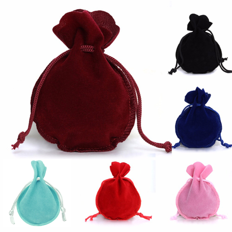 LOULEUR 10pcs/lot 6Color Fashion 7*9cm Velvet Bag Drawstring Pouch Jewelry bag Calabash Shape Packing Wedding/Christmas Gift Bag ► Photo 1/6